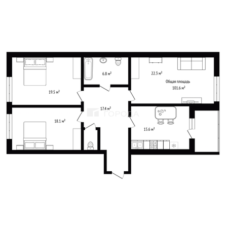 
  Продается 3-комн. квартира 101.6 м². Фото 21.