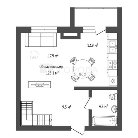 
  Продается 4-комн. квартира 125.1 м². Фото 38.
