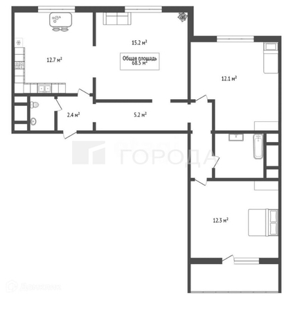 
  Продается 3-комн. квартира 68.5 м². Фото 23.