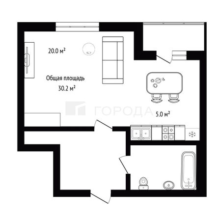
  Продается студия 30.2 м², в ЖК Дежнёв, дом 4. Фото 22.