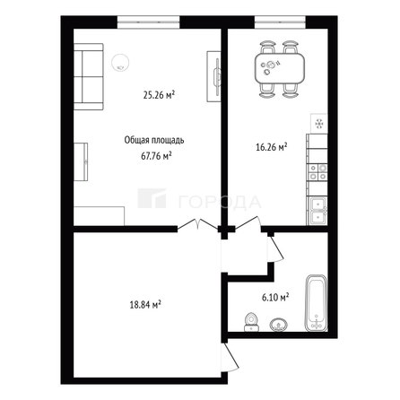 
  Продается 2-комн. квартира 67.8 м². Фото 13.