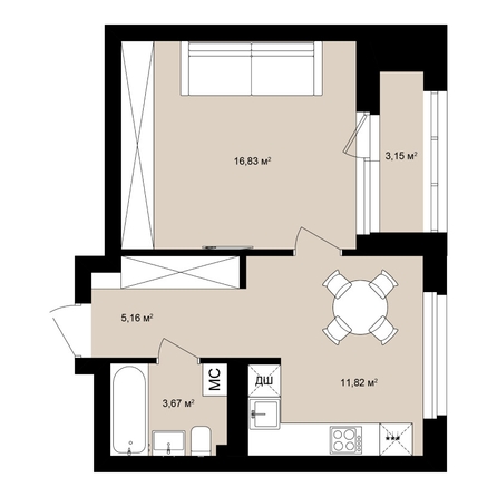 
  Продается студия 39.64 м², в ЖК  Римский квартал, 2 очередь. Фото 2.