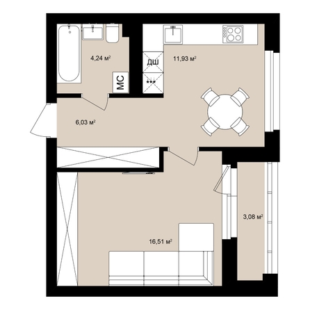 
  Продается студия 41.19 м², в ЖК  Римский квартал, 2 очередь. Фото 2.