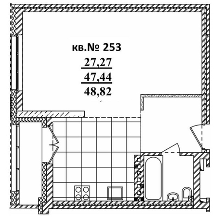 
  Продается студия 48.82 м², в ЖК  Римский квартал, 2 очередь. Фото 3.