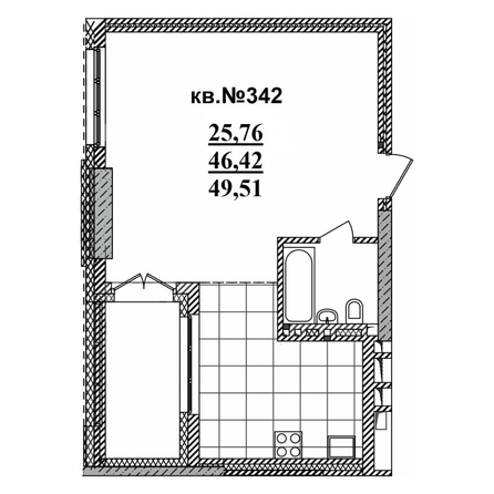 
  Продается студия 49.51 м², в ЖК  Римский квартал, 2 очередь. Фото 3.