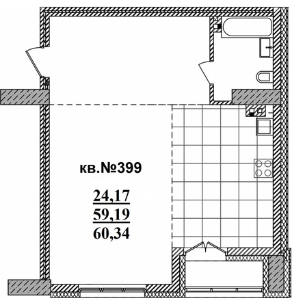 
  Продается студия 60.34 м², в ЖК  Римский квартал, 2 очередь. Фото 3.