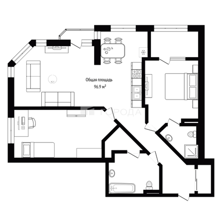 
  Продается 3-комн. квартира 96.9 м². Фото 31.