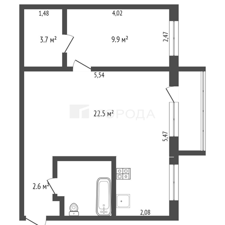 
  Продается 2-комн. квартира 43.3 м². Фото 12.