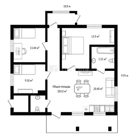 
  Продается дом 103 м². Фото 38.