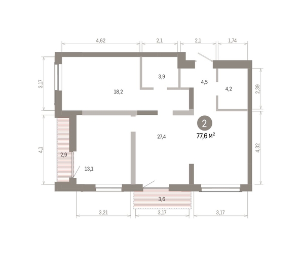 
  Продается 2-комн. квартира 77.57 м², в ЖК Европейский берег, дом 46. Фото 2.