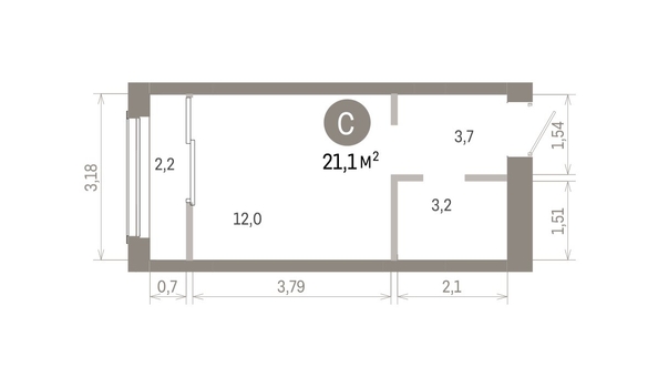 
  Продается студия 21.05 м², в ЖК Европейский берег, дом 46. Фото 1.