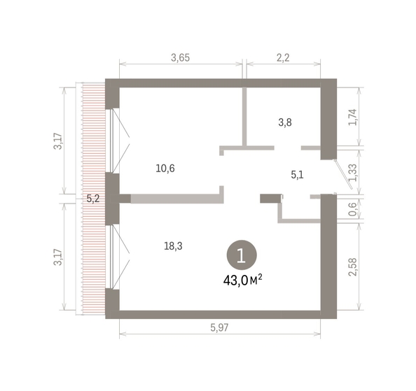 
  Продается 1-комн. квартира 43.02 м², в ЖК Европейский берег, дом 46. Фото 1.