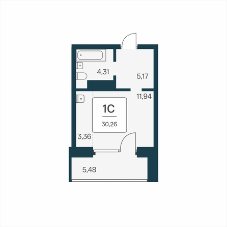 
  Продается студия 30.26 м², в ЖК Сакура парк, дом 3. Фото 6.