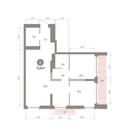 
  Продается 2-комн. квартира 73.58 м², в ЖК Европейский берег, дом 45. Фото 1.