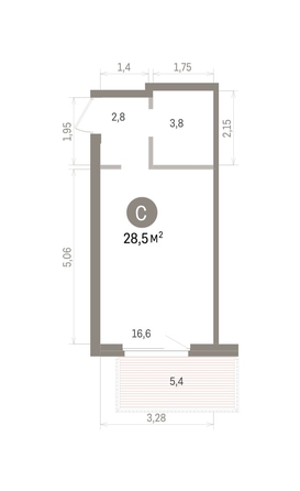 
  Продается студия 28.52 м², в ЖК Пшеница, дом 5.2. Фото 2.