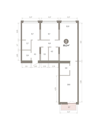
  Продается 3-комн. квартира 89.17 м², в ЖК Европейский берег, дом 45. Фото 1.