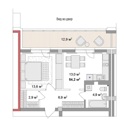 
  Продается 2-комн. квартира 54.2 м², в ЖК Мегаполис. Фото 6.