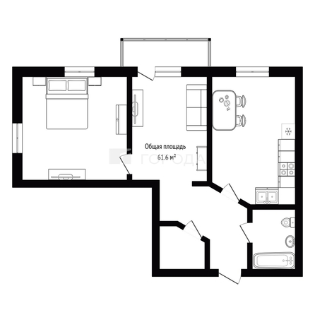 
  Продается 2-комн. квартира 61.6 м², в ЖК Ред Фокс, дом 2. Фото 4.