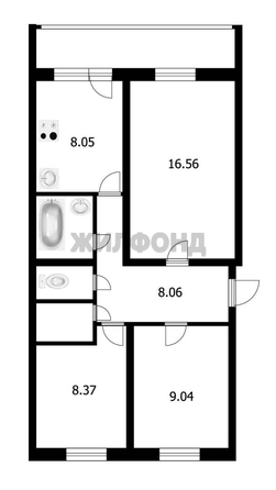 
  Продается 3-комн. квартира 55.5 м². Фото 14.