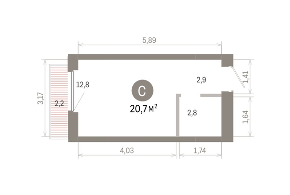 
  Продается студия 20.68 м², в ЖК Пшеница, 6.1. Фото 1.