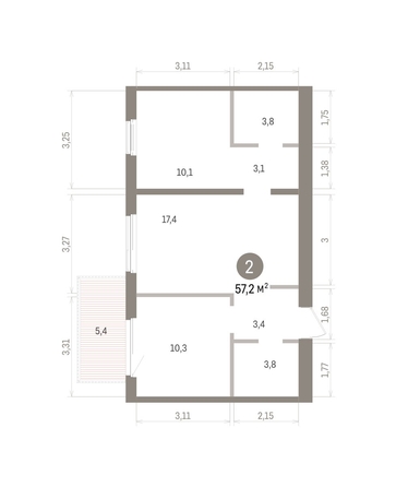 
  Продается 2-комн. квартира 57.24 м², в ЖК Пшеница, дом 5.2. Фото 1.