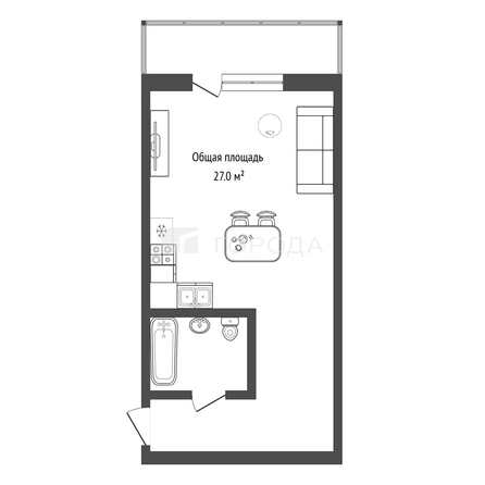 
  Продается студия 27 м². Фото 34.