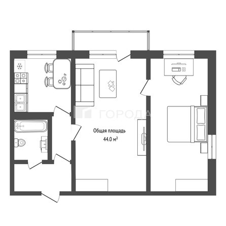 
  Продается 2-комн. квартира 44 м². Фото 9.