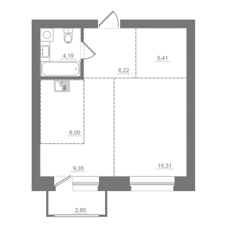 
  Продается студия 49.28 м², в ЖК Спектр, дом 9. Фото 2.