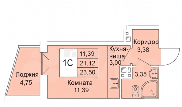 
  Продается студия 21.4 м², в ЖК Расцветай на Гоголя, дом 1. Фото 2.