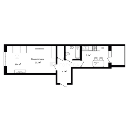 
  Продается 1-комн. квартира 30.8 м². Фото 31.
