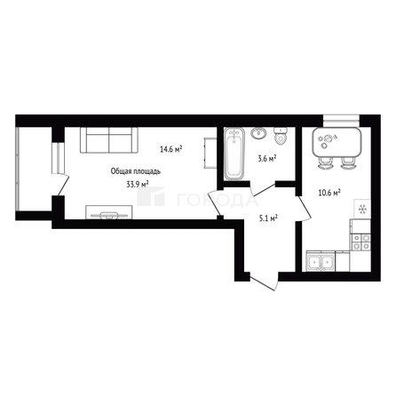 
  Продается 1-комн. квартира 33.9 м². Фото 3.