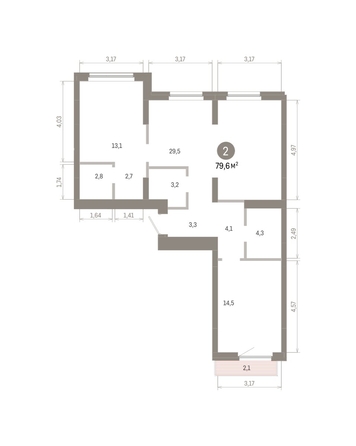 
  Продается 2-комн. квартира 79.6 м², в ЖК Лебедевский квартал, д 1. Фото 1.