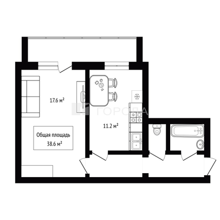 
  Продается 1-комн. квартира 38.6 м². Фото 25.