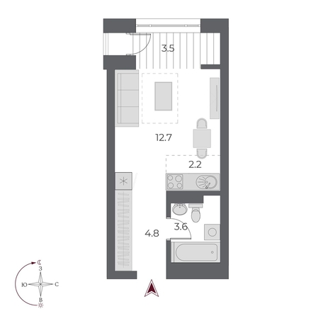 
  Продается студия 26.8 м², в ЖК ОСКАР, дом 1. Фото 2.