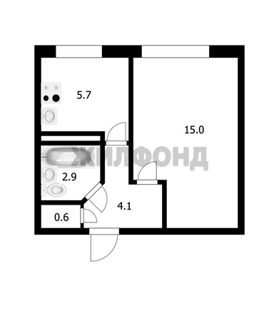 
  Продается 1-комн. квартира 28.3 м². Фото 16.
