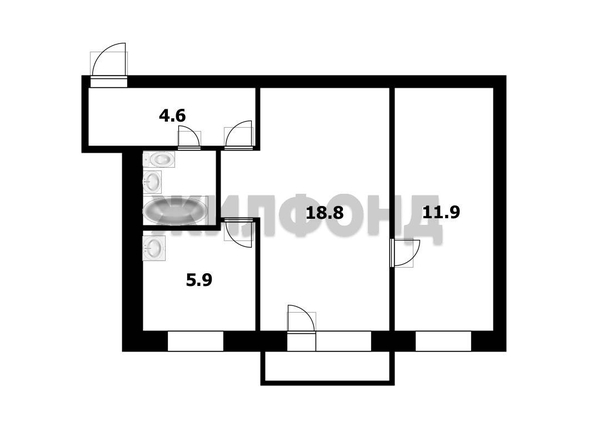 
  Продается 2-комн. квартира 44.9 м². Фото 12.