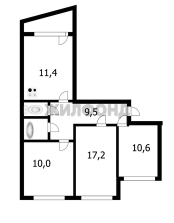 
  Продается 3-комн. квартира 62.3 м². Фото 14.