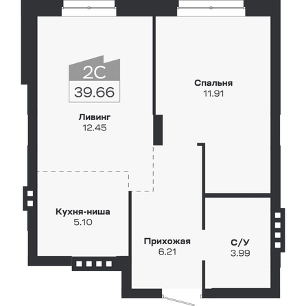 
  Продается 2-комн. квартира 39.66 м², в ЖК Базилик, дом 2. Фото 1.