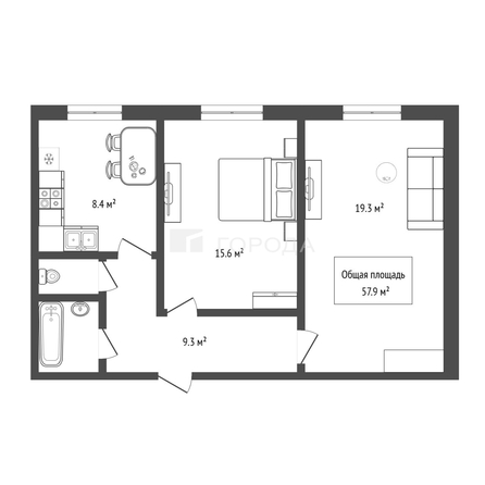 
  Продается 2-комн. квартира 57.9 м². Фото 11.