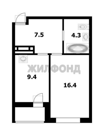 
  Продается 1-комн. квартира 38.5 м², в ЖК Зоркий. Фото 1.