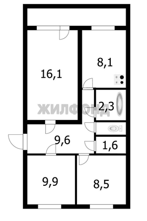 
  Продается 3-комн. квартира 57.3 м². Фото 20.