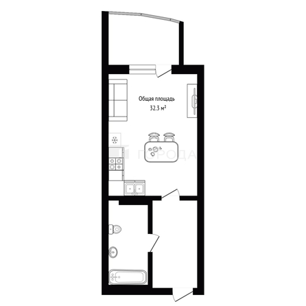 
  Продается студия 32.3 м². Фото 12.