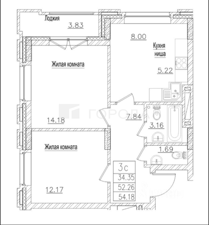 
  Продается 3-комн. квартира 54.5 м², в ЖК На Покатной, дом 2. Фото 30.