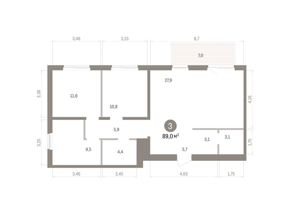 
  Продается 3-комн. квартира 89 м², в ЖК Пшеница, дом 5.2. Фото 2.