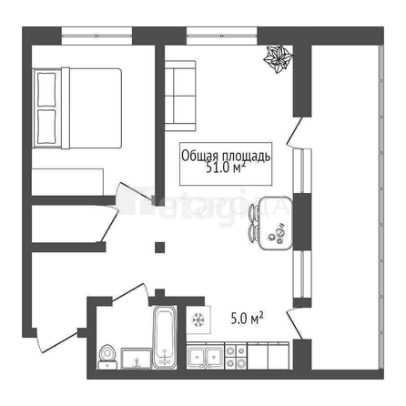 
  Продается апартамент 65 м², в АК Apartriver, апарт-отель. Фото 13.