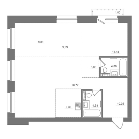 
  Продается 3-комн. квартира 91.61 м², в ЖК Спектр, дом 10. Фото 1.
