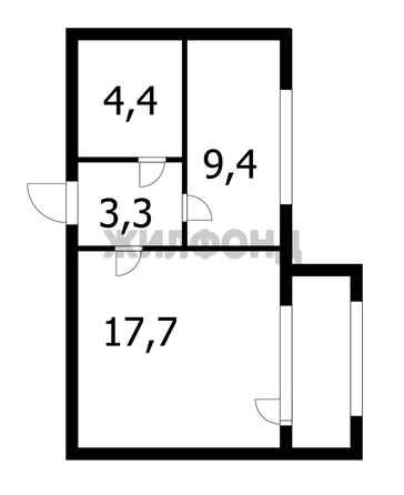 
  Продается 1-комн. квартира 34.8 м². Фото 2.