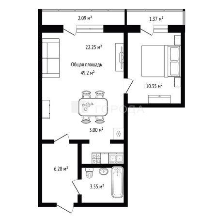 
  Продается 1-комн. квартира 49.2 м². Фото 8.