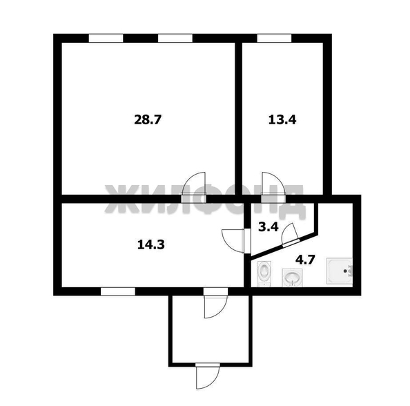 
  Продается 2-комн. квартира 65 м². Фото 14.