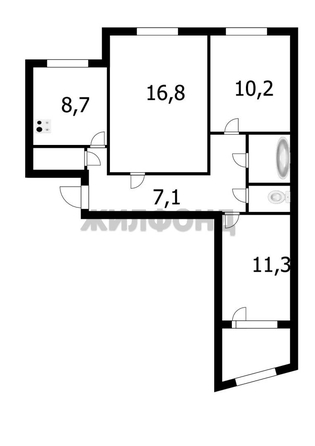 
  Продается 3-комн. квартира 62.4 м². Фото 10.